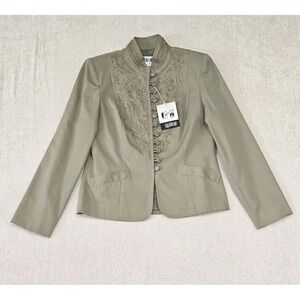 NWT VTG Together! Size 6 Long Sleeve Embroidered Mandarin Collar Lined Blazer